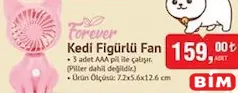 FOREVER KEDİ FİGÜRLÜ FAN FOREVER KEDİ FİGÜRLÜ FAN